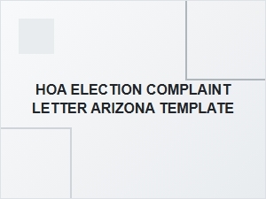 How to File an Hoa Election Complaint in Arizona