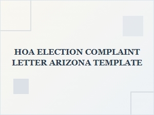Hoa Election Complaint Letter Template for Arizona