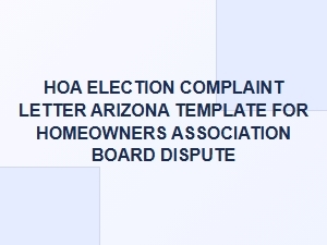 How to File an Hoa Election Complaint in Arizona